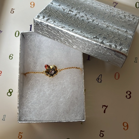 Coach Garden Party Crystal Tea Rose Slider Bracelet - Picture 13 of 13